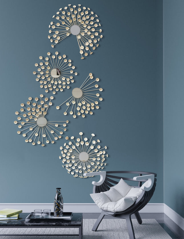 SET ESPEJOS FLORES LEÓN LAMAN 5 PZAS