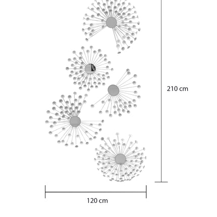 SET ESPEJOS FLORES LEÓN LAMAN 5 PZAS