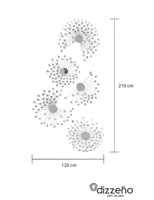 SET ESPEJOS FLORES LEÓN LAMAN 5 PZAS