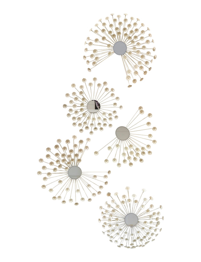 SET ESPEJOS FLORES LEÓN LAMAN 5 PZAS