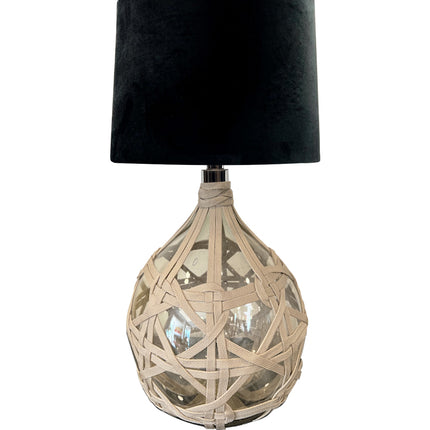 LÁMPARA GOTA CH TRASLÚCIDA CON TEJIDO BEIGE