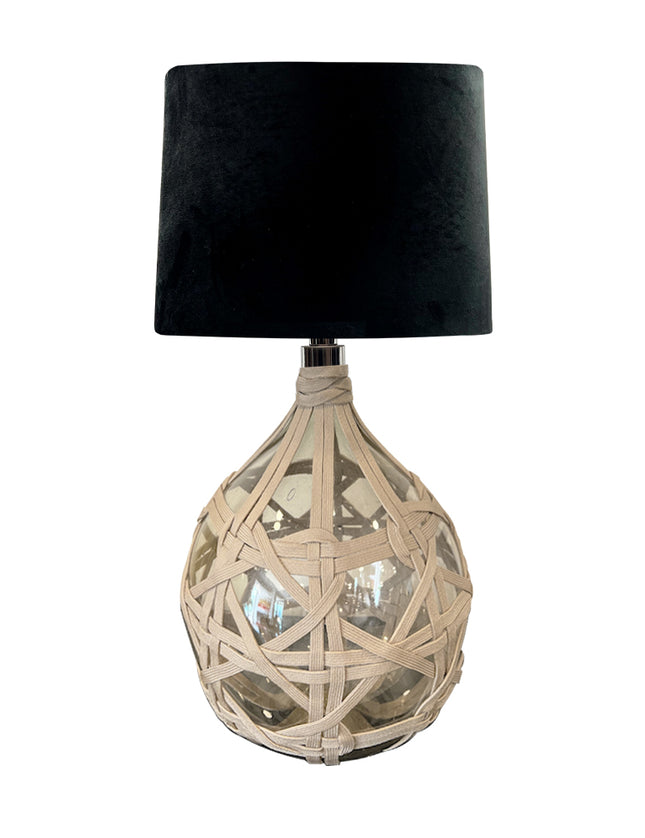 LÁMPARA GOTA CH TRASLÚCIDA CON TEJIDO BEIGE