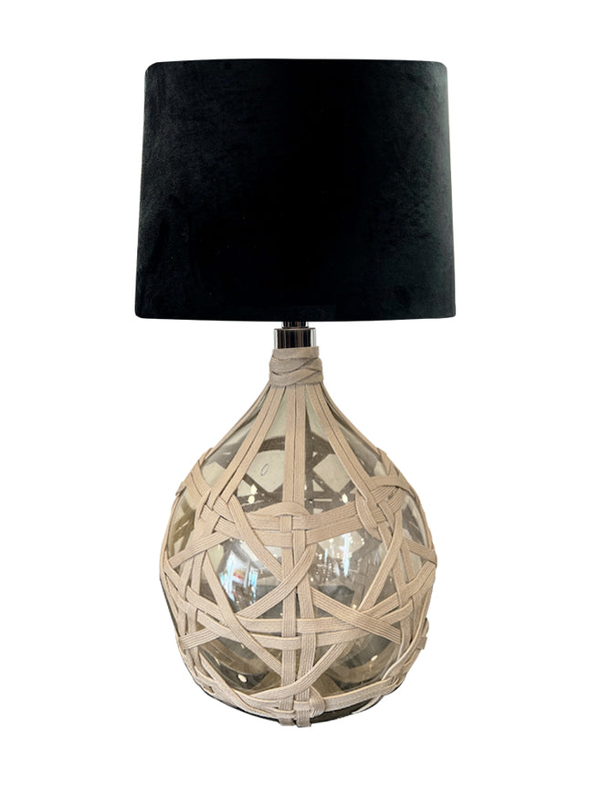 LÁMPARA GOTA CH TRASLÚCIDA CON TEJIDO BEIGE
