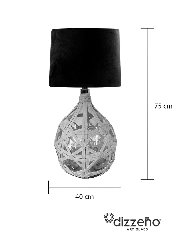 LÁMPARA GOTA CH TRASLÚCIDA CON TEJIDO BEIGE