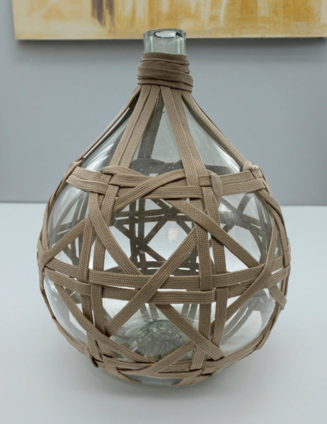 JARRÓN GOTA CH TEJIDO BEIGE