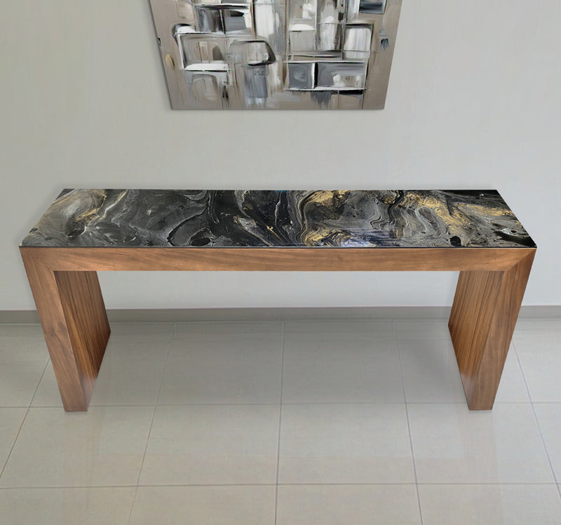 CREDENZA DE PAROTA "GRAPA" ARK NOCHE PLATEADA CON ORO