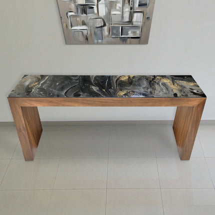 CREDENZA DE PAROTA "GRAPA" ARK NOCHE PLATEADA CON ORO