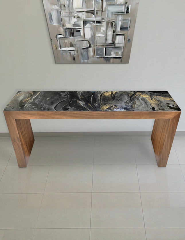 CREDENZA DE PAROTA "GRAPA" ARK NOCHE PLATEADA CON ORO