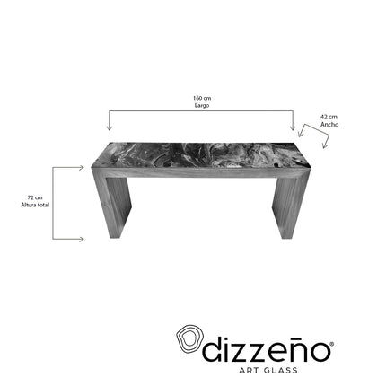 CREDENZA DE PAROTA "GRAPA" ARK NOCHE PLATEADA CON ORO