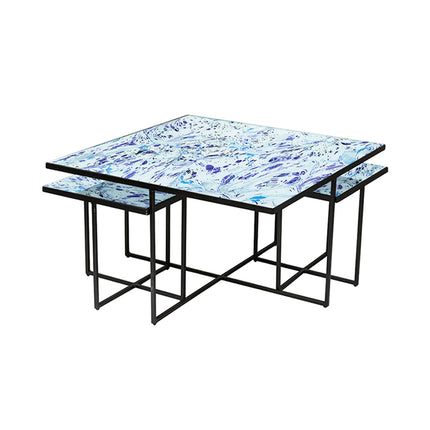 SET MESAS DE CENTRO DE METAL "HAITÍ" 3 PZAS