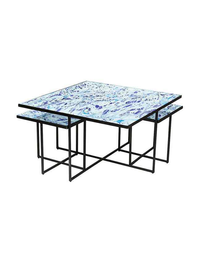 SET MESAS DE CENTRO DE METAL "HAITÍ" 3 PZAS