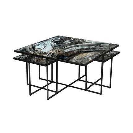 SET MESAS DE CENTRO DE METAL "HAITÍ" 3 PZAS