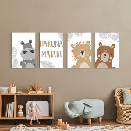 SET DE CUADROS HAKUNA 4 PZAS