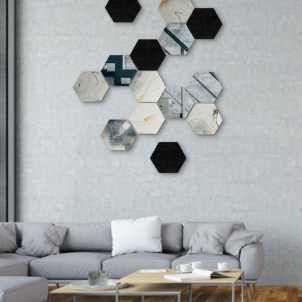 SET ESPEJOS HEXÁGONOS 14 PZAS CON BASE DE PAROTA