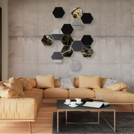 SET ESPEJOS HEXÁGONOS 14 PZAS CON BASE DE PAROTA