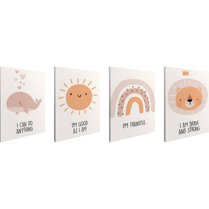 SET DE CUADROS ORANGE SUN 4 PZAS