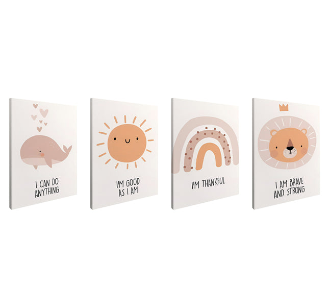 SET DE CUADROS ORANGE SUN 4 PZAS