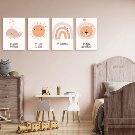 SET DE CUADROS ORANGE SUN 4 PZAS