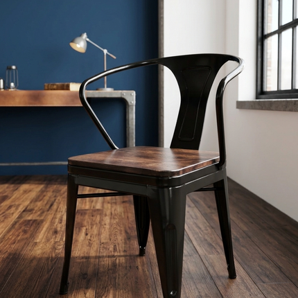 SILLA BOLTON YORK CON ASIENTO DE MADERA
