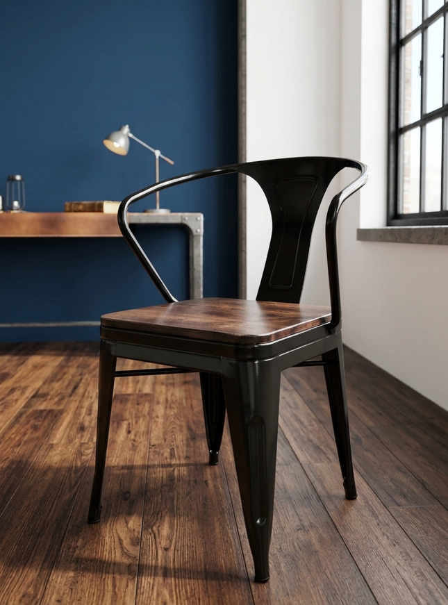 SILLA BOLTON YORK CON ASIENTO DE MADERA