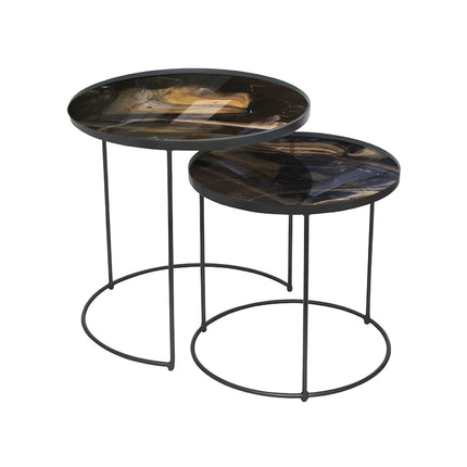 SET MESAS LATERALES DE METAL "INFINITO" 2 PZAS