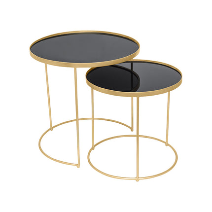 SET MESAS LATERALES DE METAL "INFINITO" 2 PZAS