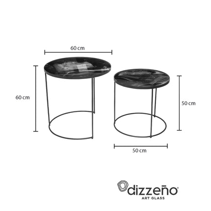 SET MESAS LATERALES DE METAL "INFINITO" 2 PZAS