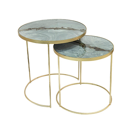 SET MESAS LATERALES DE METAL "INFINITO" 2 PZAS