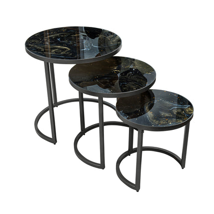 SET MESAS LATERALES DE METAL "INFINITO TRÍO" 3 PZAS