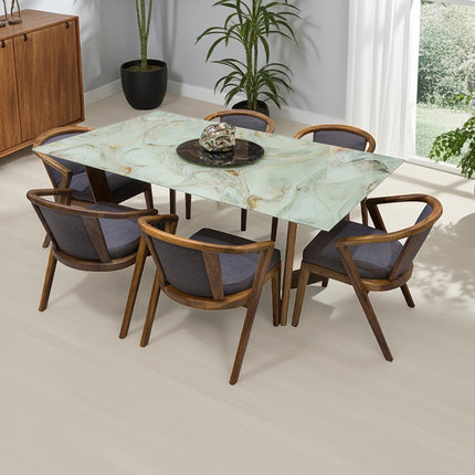 COMEDOR INVICTUS 110X180 ARK ORIGINAL CON 6 SILLAS LUANA