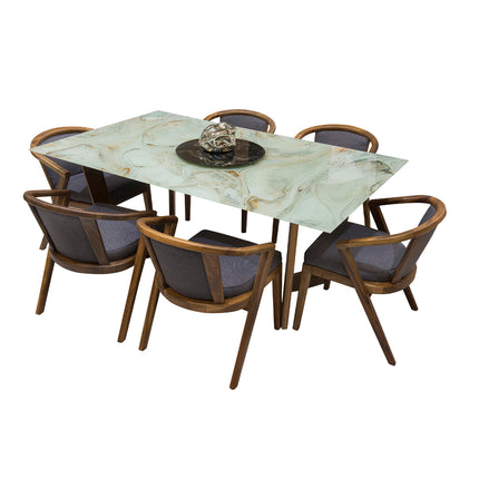 COMEDOR INVICTUS 110X180 ARK ORIGINAL CON 6 SILLAS LUANA