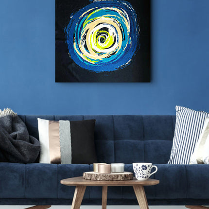 CUADRO ABSTRACTO REMOLINO COLORES - 56 X 56 CM