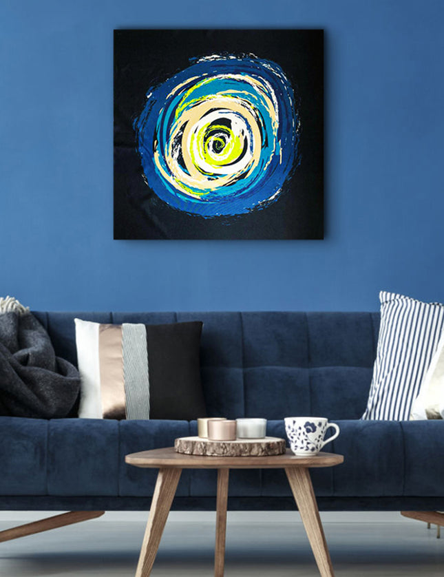 CUADRO ABSTRACTO REMOLINO COLORES - 56 X 56 CM