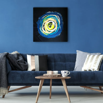 CUADRO ABSTRACTO REMOLINO COLORES - 56 X 56 CM