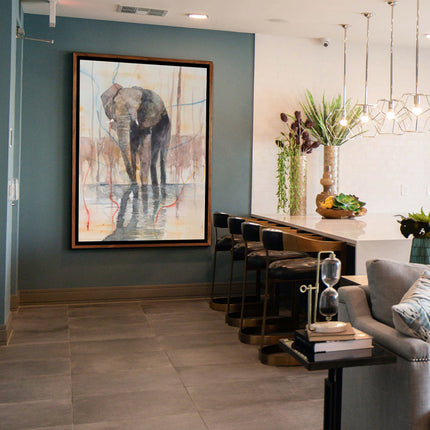 CUADRO WATERCOLOR ELEPHANT - 166 X 126 CM