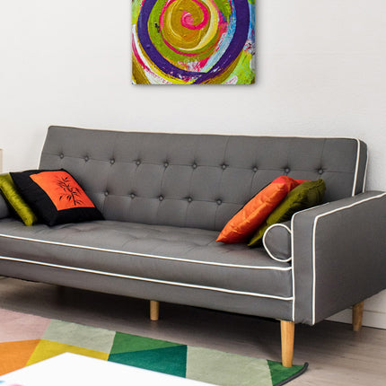 CUADRO ABSTRACTO REMOLINO ROSA - 56 X 56 CM