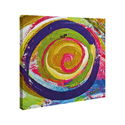 CUADRO ABSTRACTO REMOLINO ROSA - 56 X 56 CM