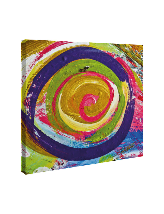 CUADRO ABSTRACTO REMOLINO ROSA - 56 X 56 CM