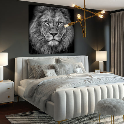 CUADRO MONOCROMATIC LION - 116 X 116 CM