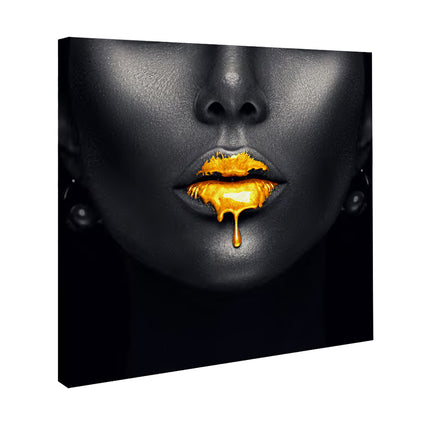 CUADRO GOLDEN LIPS - 116 X 116 CM