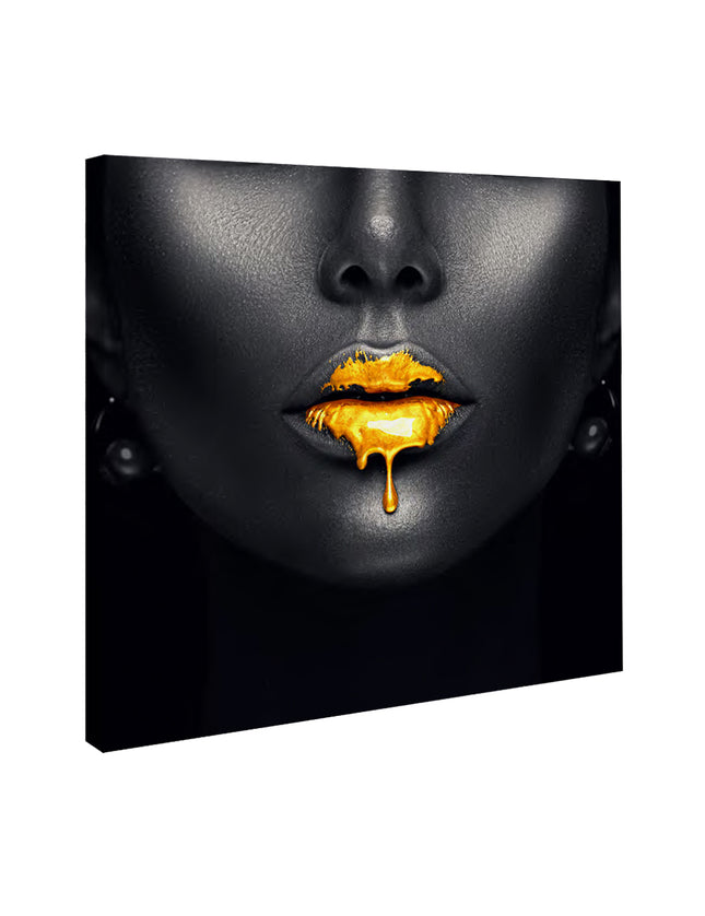 CUADRO GOLDEN LIPS - 116 X 116 CM