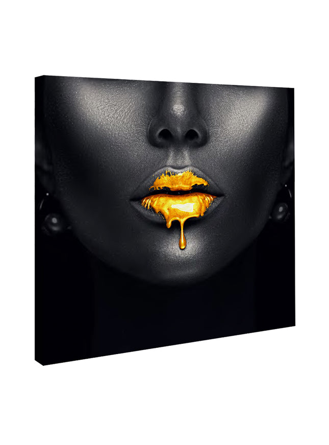 CUADRO GOLDEN LIPS - 116 X 116 CM