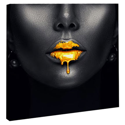 CUADRO GOLDEN LIPS - 116 X 116 CM