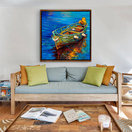 CUADRO BARCA IN ACQUA - 116 X 116 CM