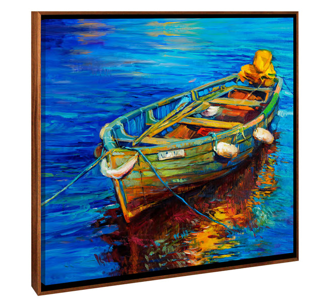 CUADRO BARCA IN ACQUA - 116 X 116 CM