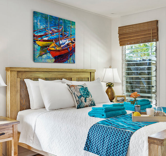 CUADRO BARCHE A OLIO - 56 X 56 CM