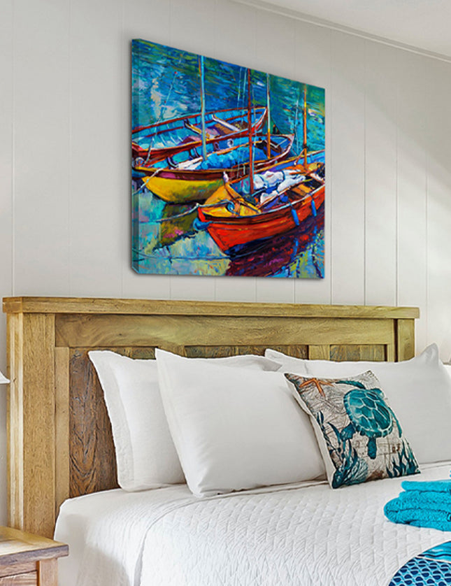 CUADRO BARCHE A OLIO - 56 X 56 CM