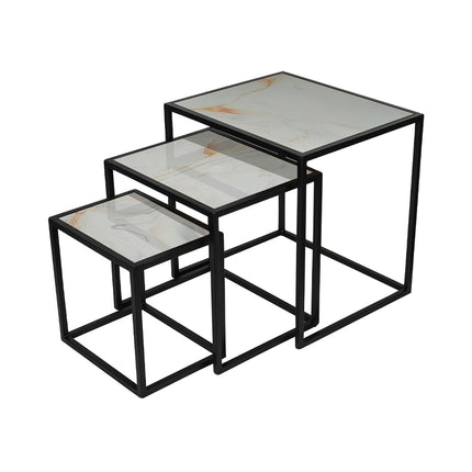 SET MESAS LATERALES DE METAL "LATINAS" 3 PZAS