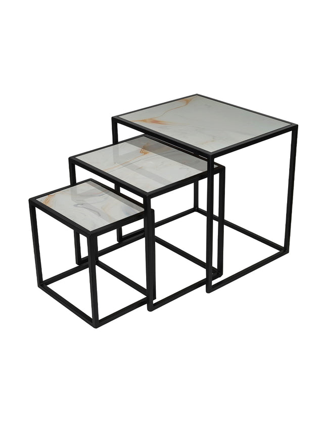 SET MESAS LATERALES DE METAL "LATINAS" 3 PZAS