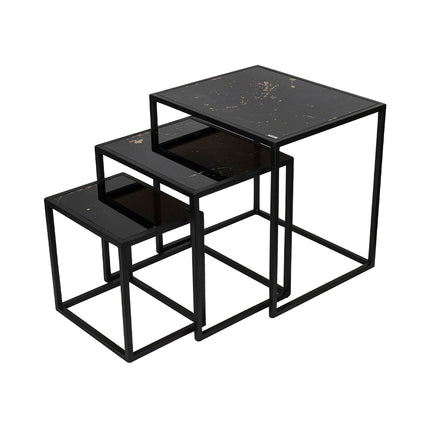 SET MESAS LATERALES DE METAL "LATINAS" 3 PZAS